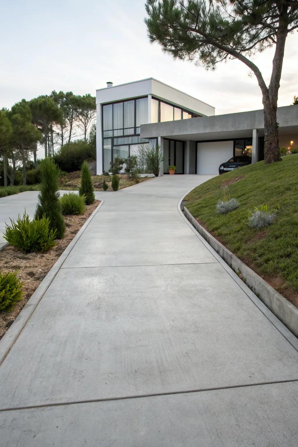 A smooth finish brings a touch of modern elegance to any driveway.