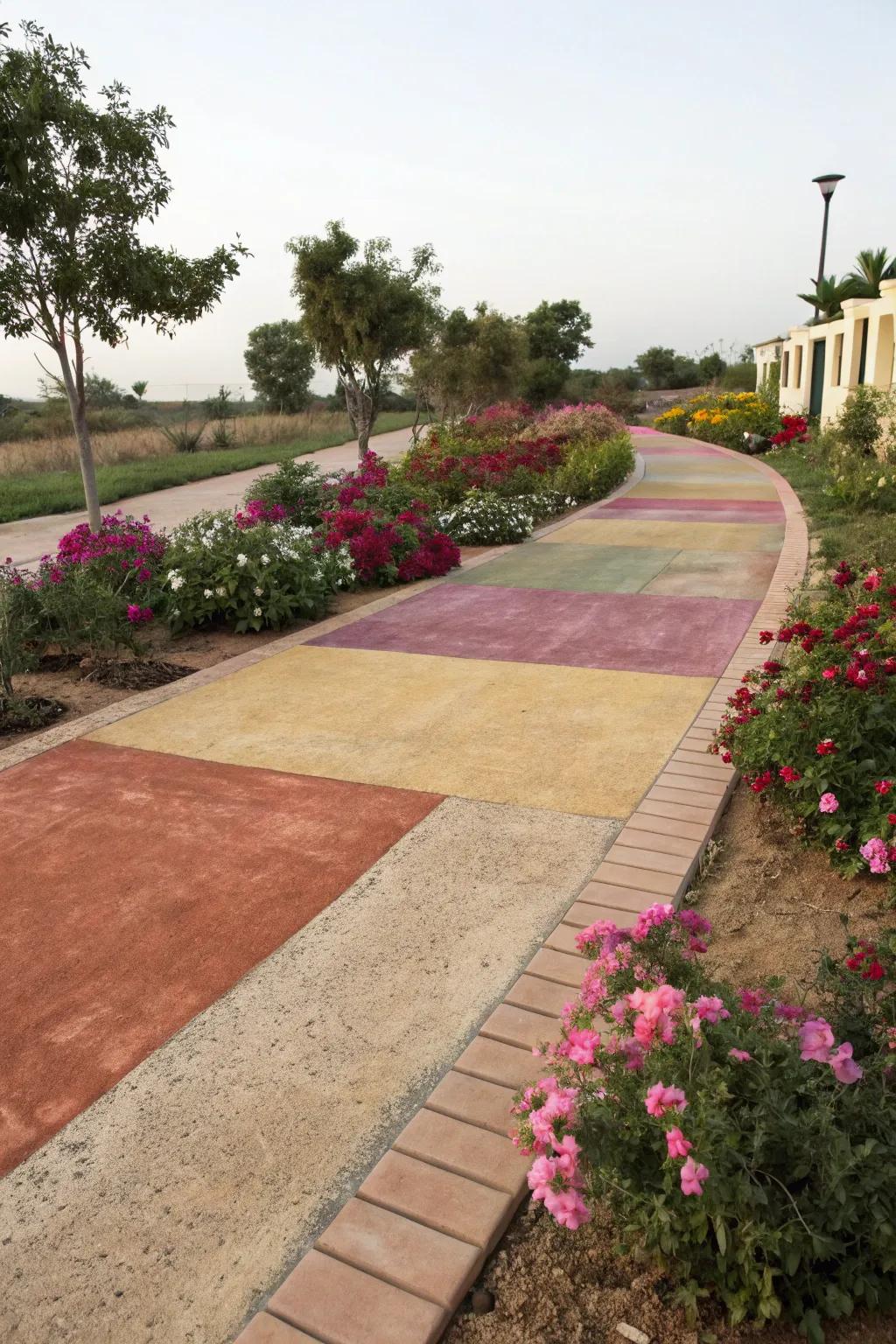 Stains and dyes add vibrant color to concrete, creating a personalized aesthetic.