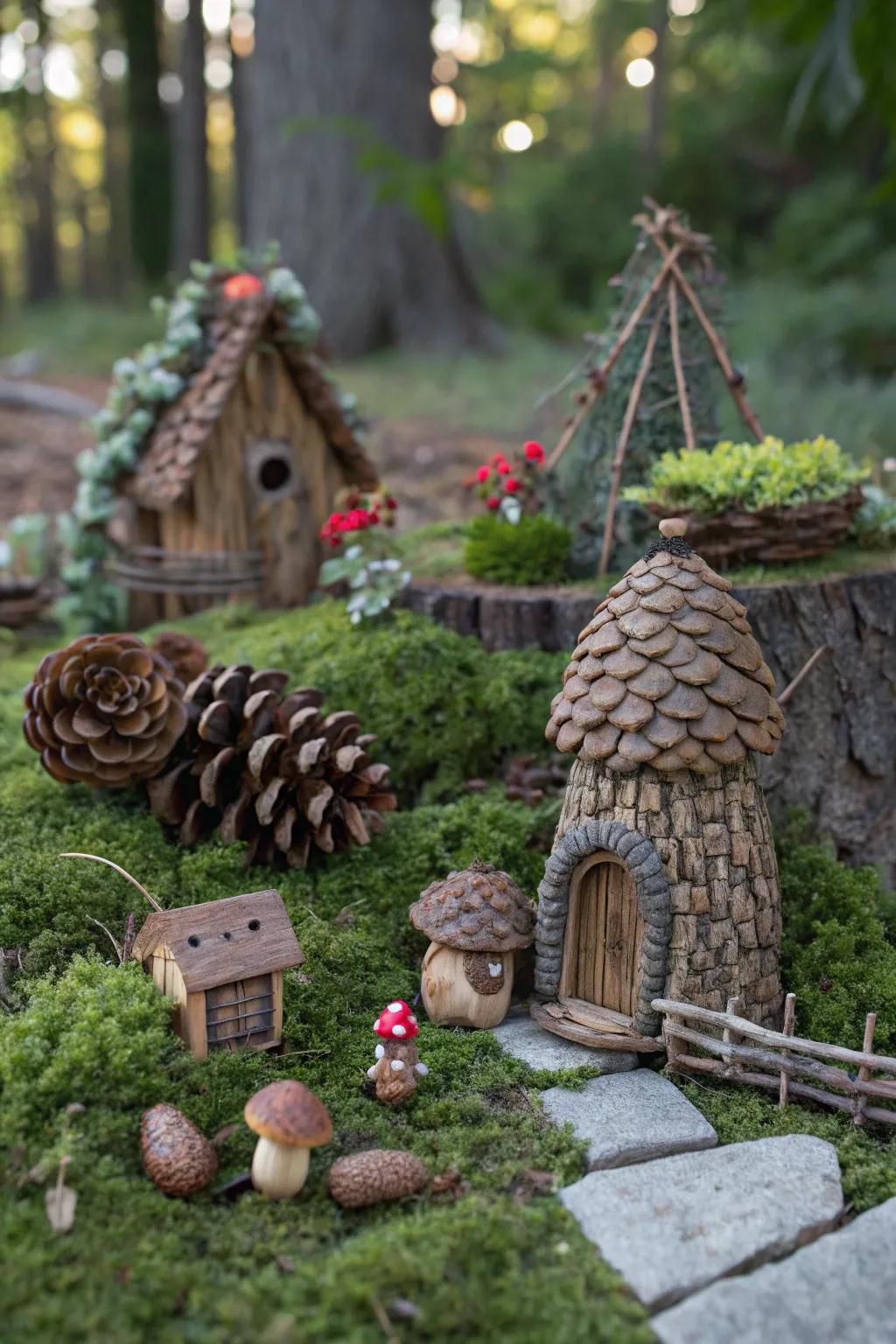 Natural materials craft eco-friendly fairy accessories.