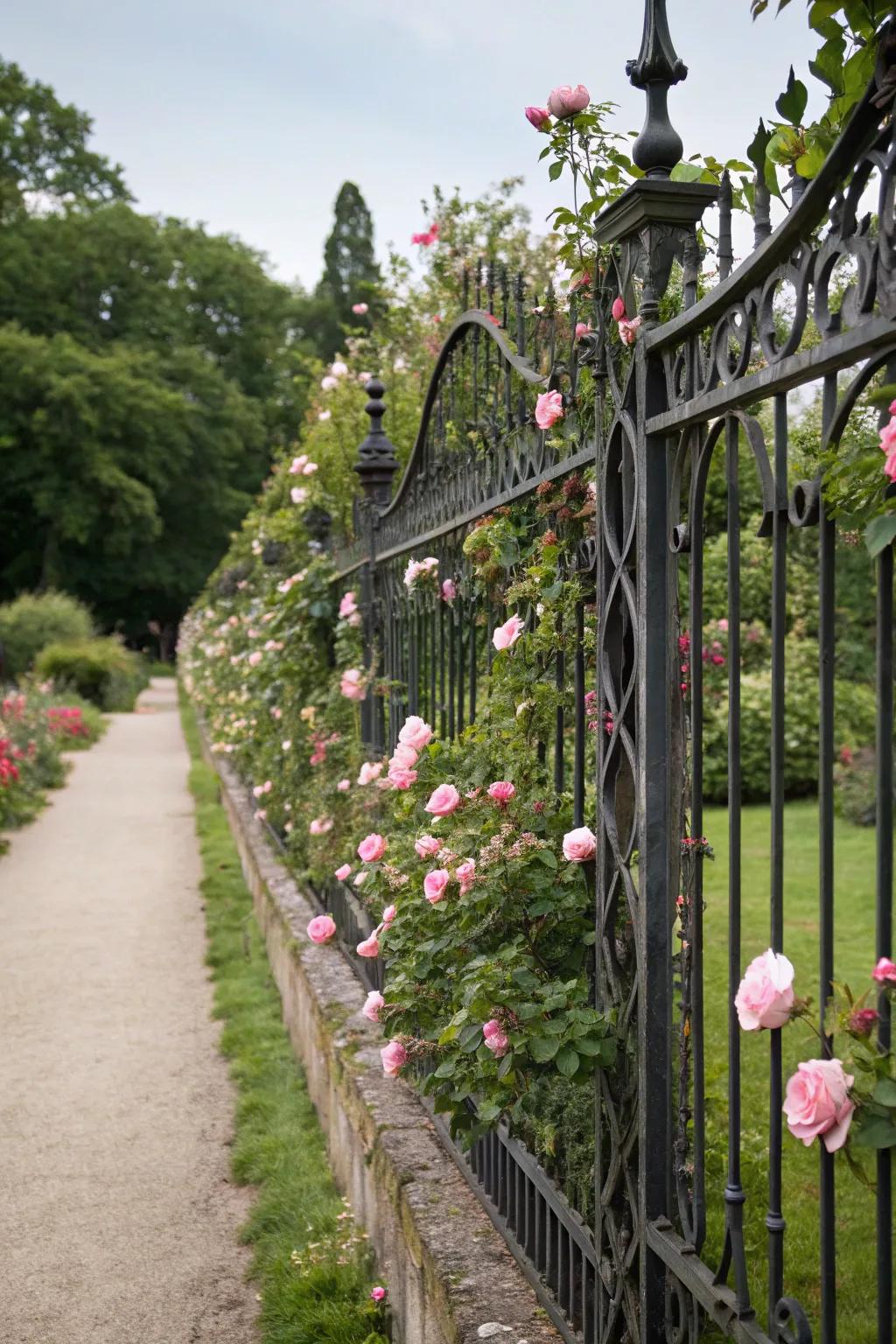 Elegance meets tradition with classic wrought iron fences.
