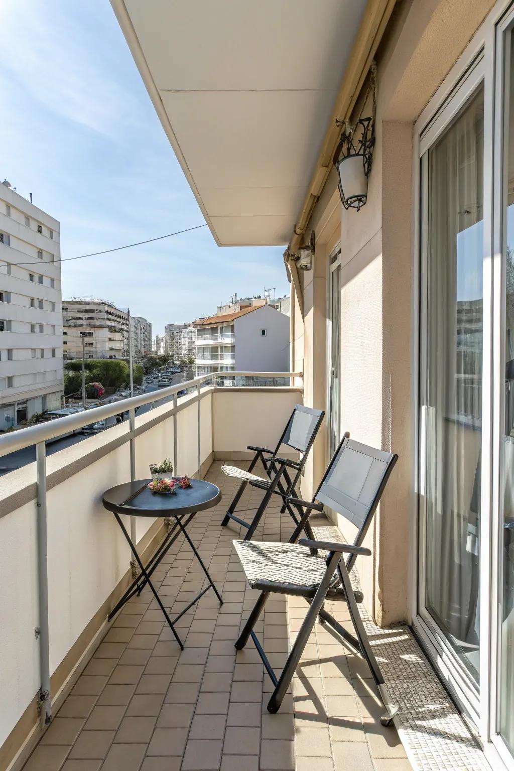 Folding furniture offers flexibility and space-saving.