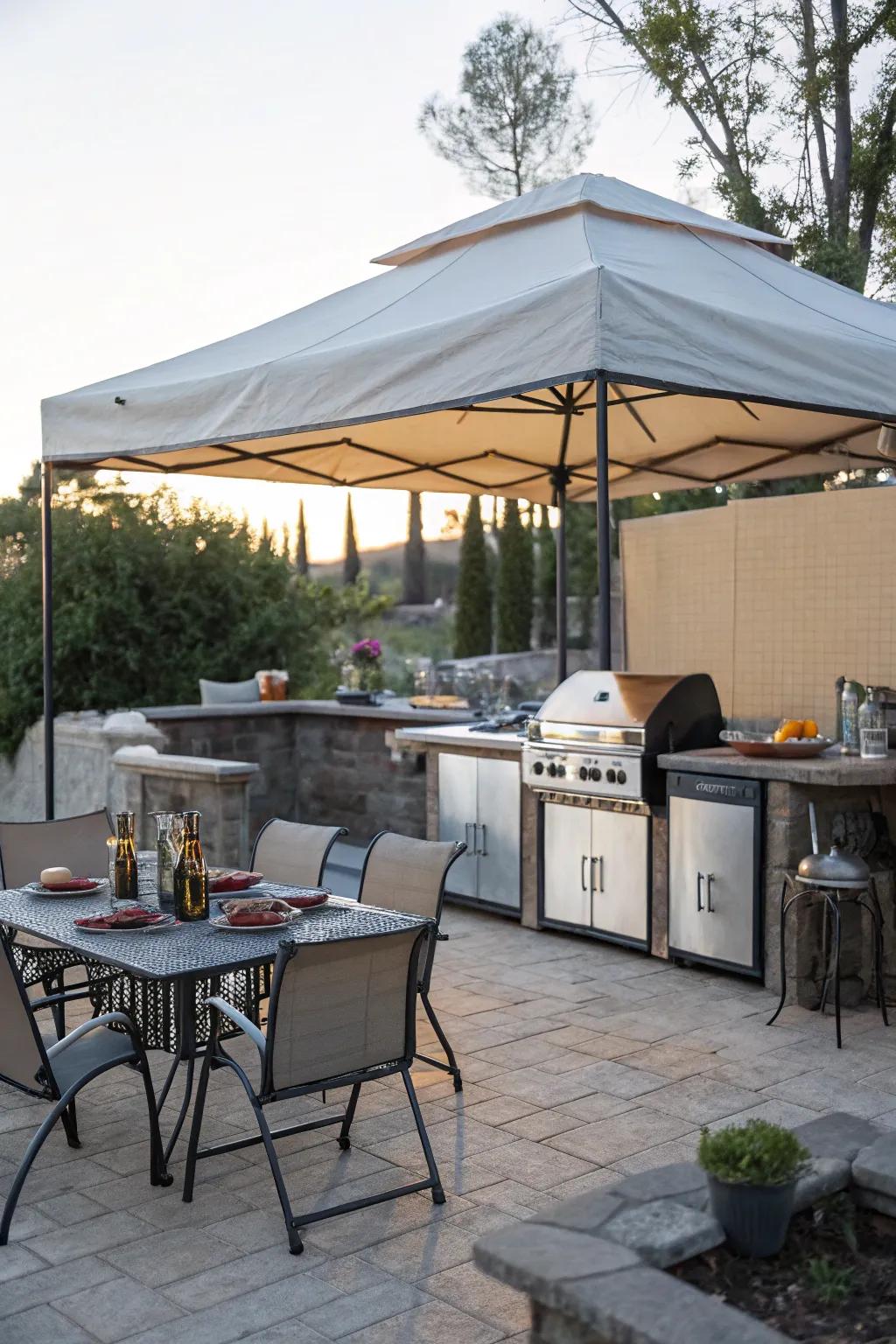 Enjoy flexible shade with a portable canopy tent.