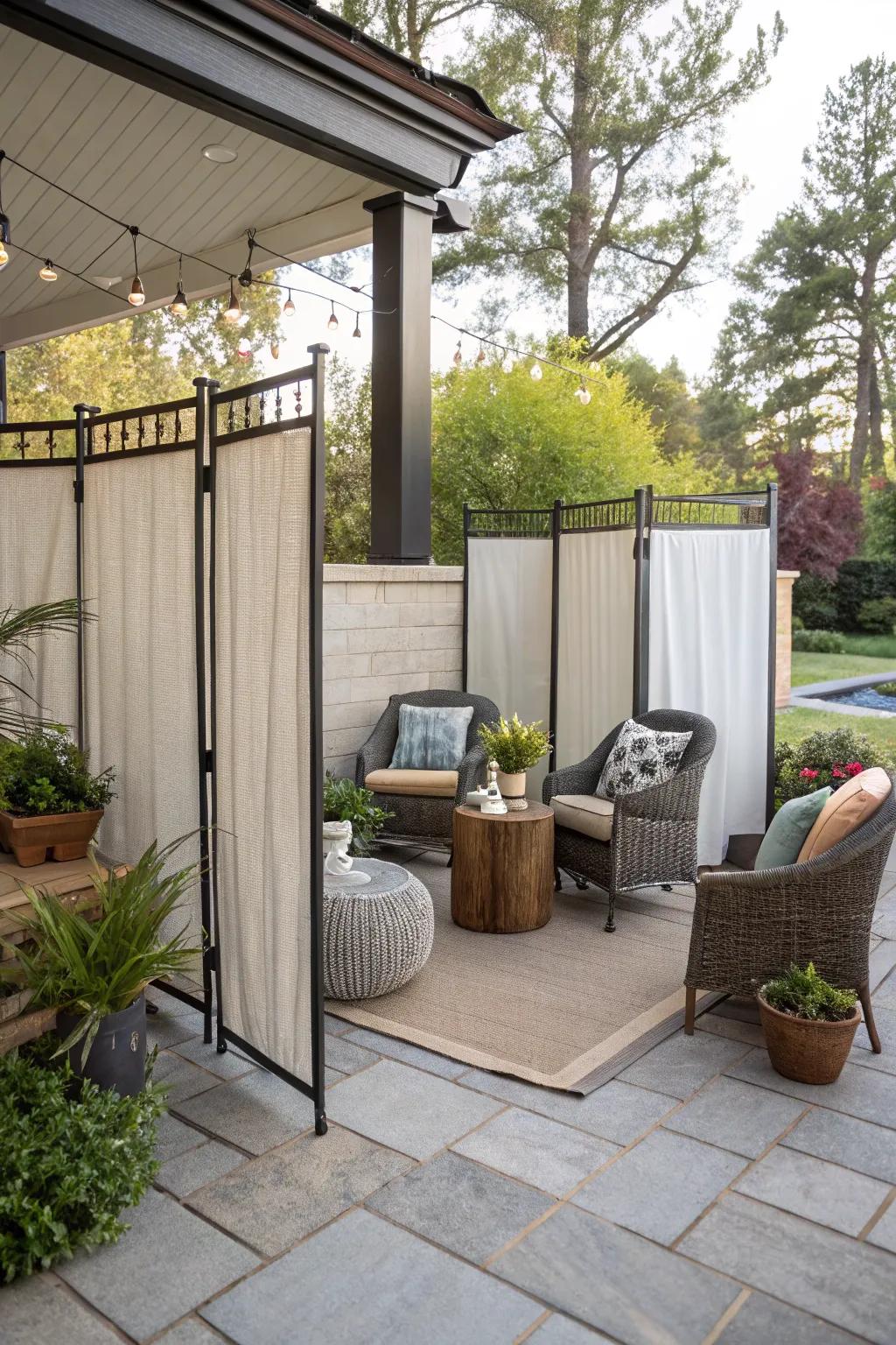 Portable room dividers offer flexible and convenient privacy options.