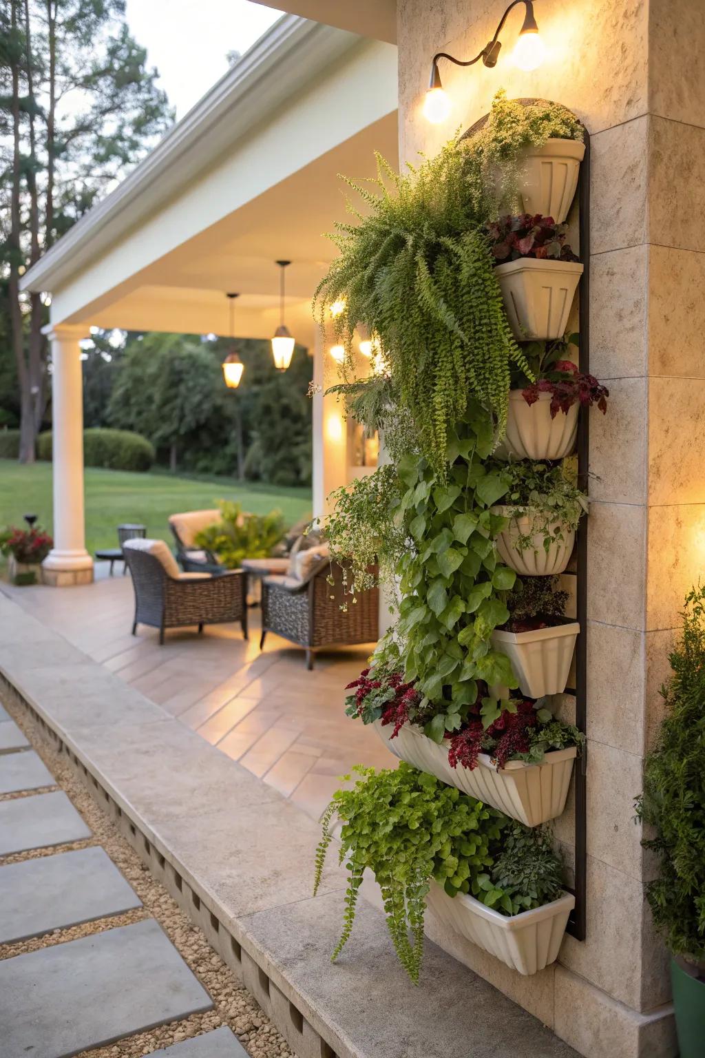 Cascading plant walls offer a lush and beautiful privacy solution.