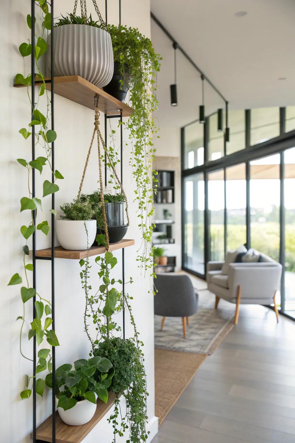 Create a living masterpiece with plant wall art.