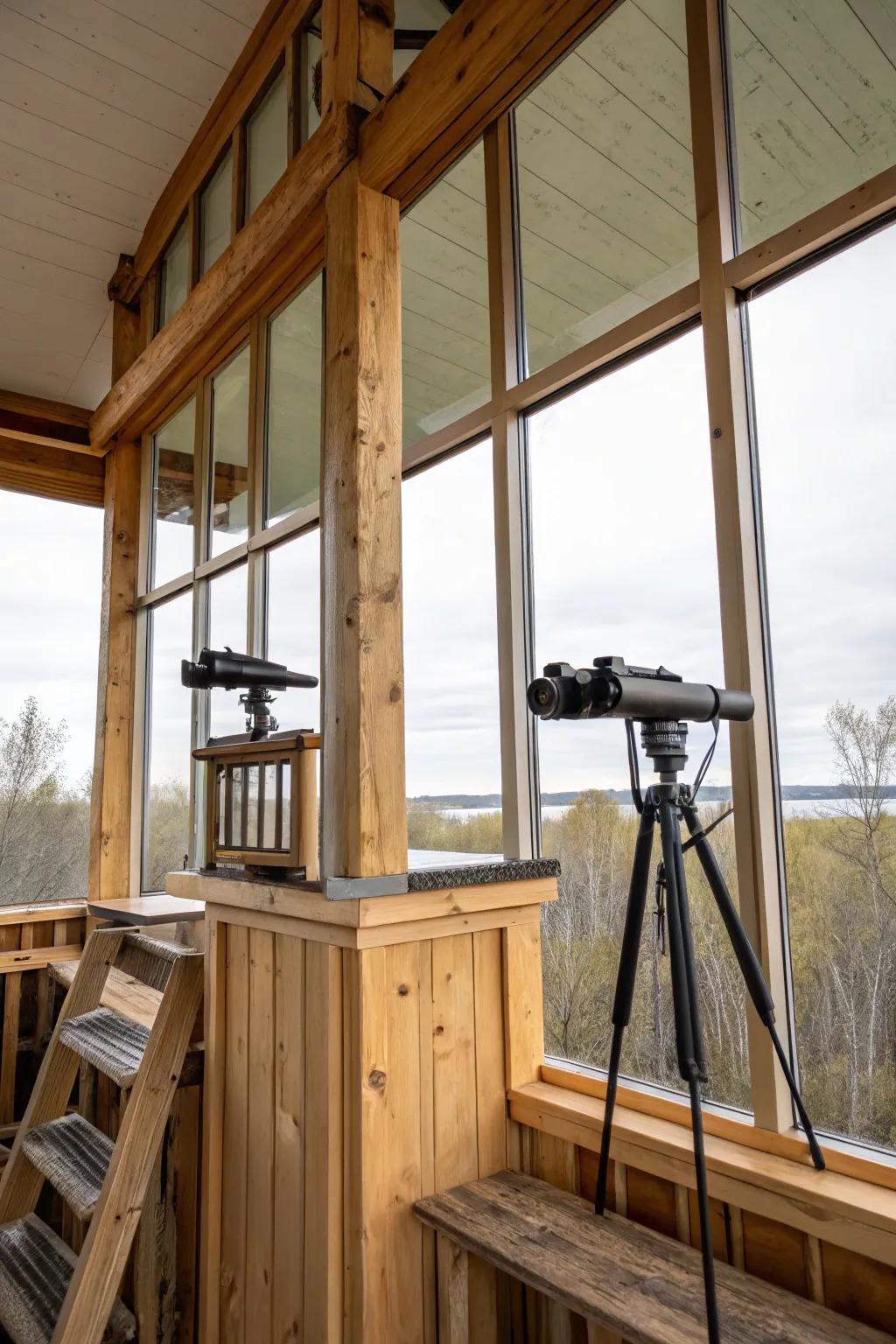 Binocular stations ensure you're always ready for wildlife viewing.
