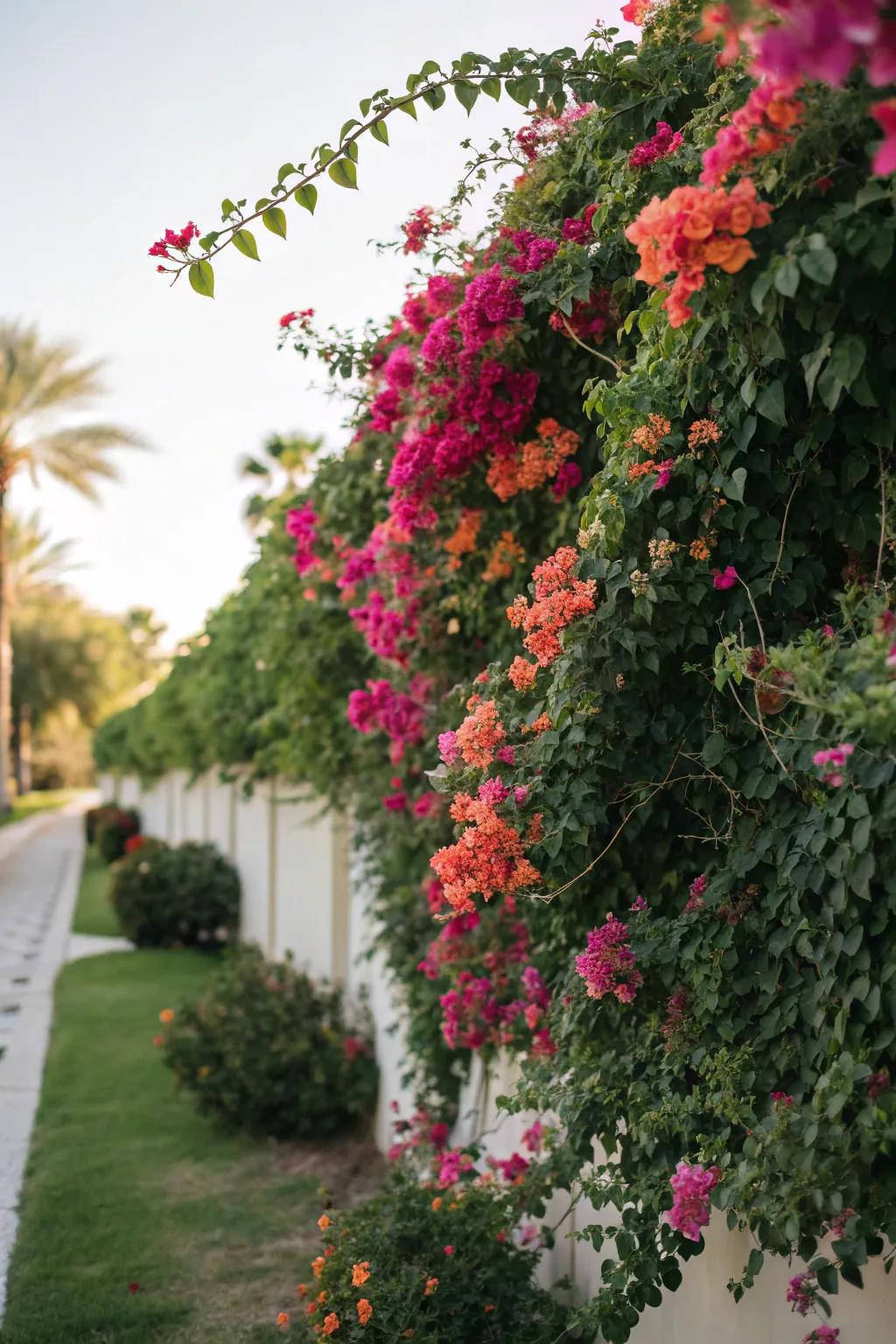Flowering accents can elevate the beauty of shaped bushes.