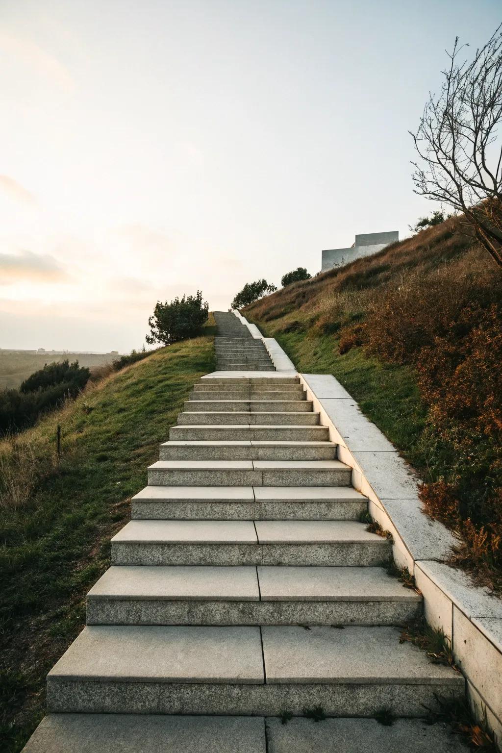 Modern minimalist stone steps