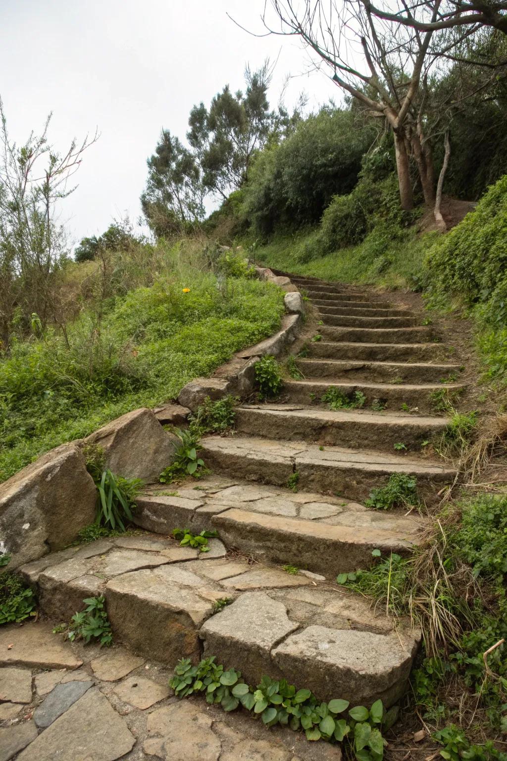 Eco-chic recycled concrete steps