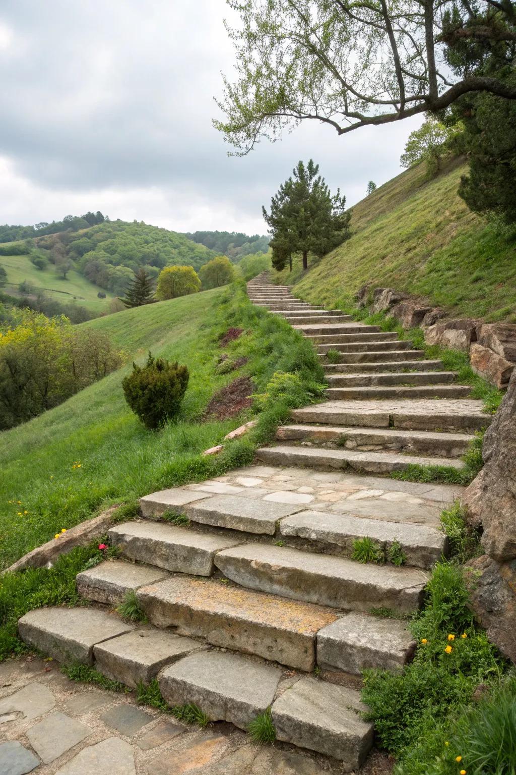 Moss-covered steps with a fairy-tale feel
