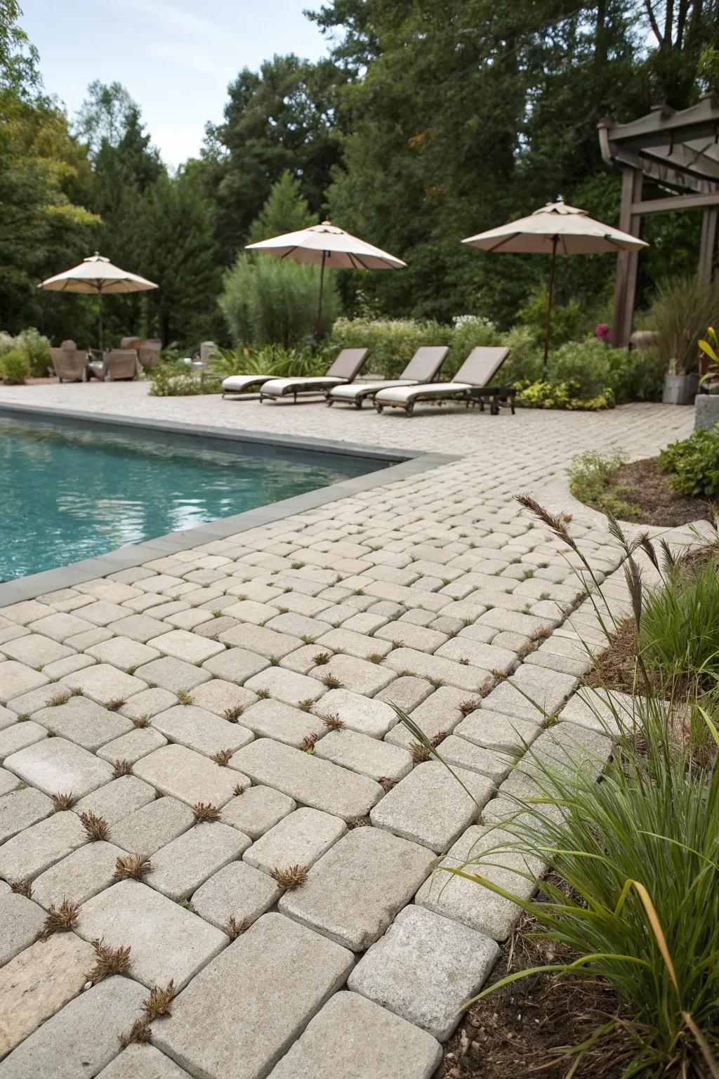 Eco-friendly permeable pavers supporting sustainable design.