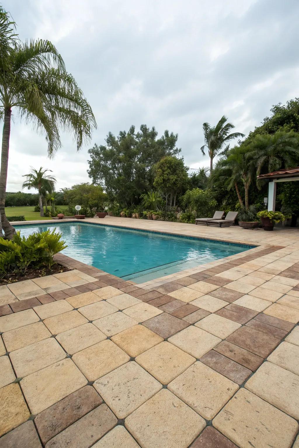 Luxurious comfort with heated pavers around the pool.