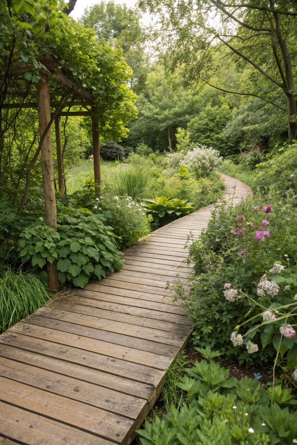 A deck designed to blend with its natural surroundings.