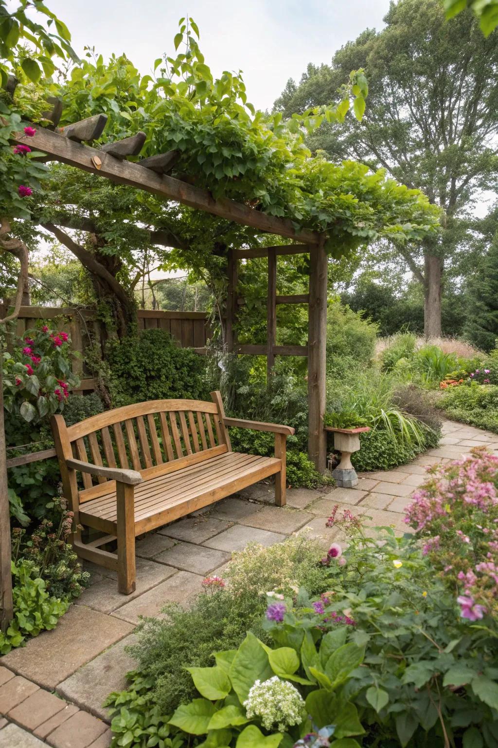 A secluded garden retreat for relaxation.