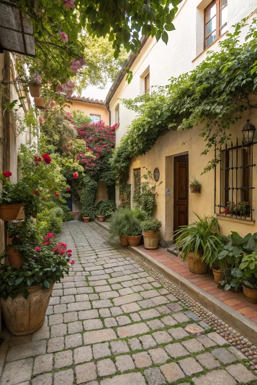 A cozy courtyard perfect for relaxing in a zone 9a landscape.
