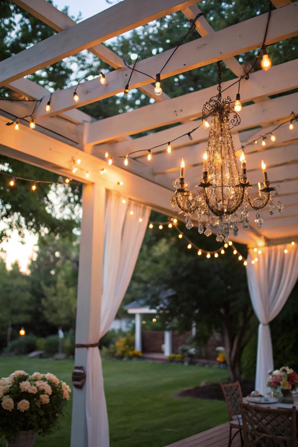 Illuminate your pergola with enchanting lighting options.