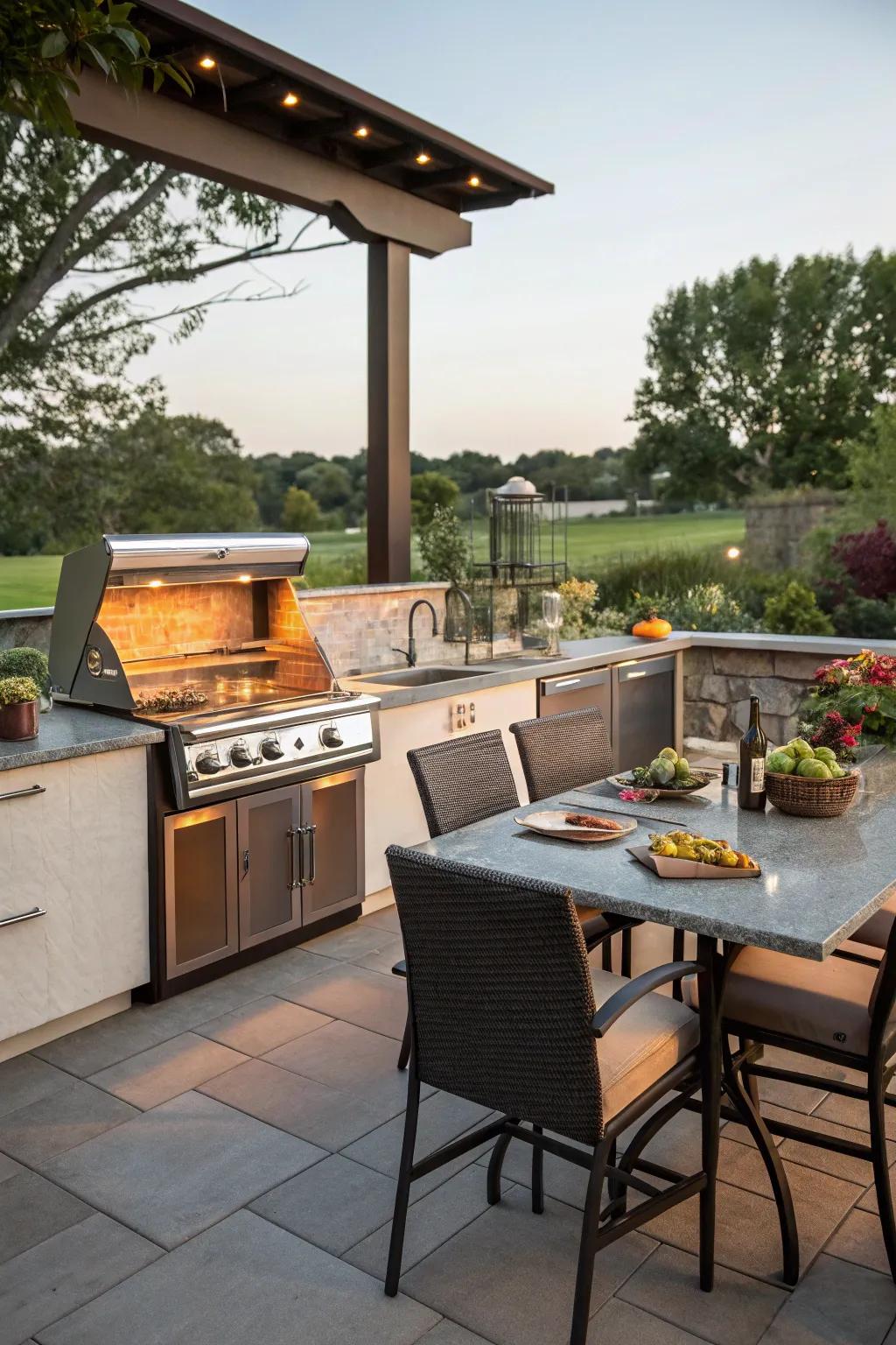 Cook and entertain with ease in an outdoor kitchen.