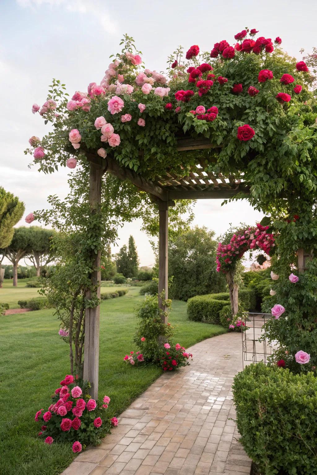 An arbor invites you into a world of garden beauty.