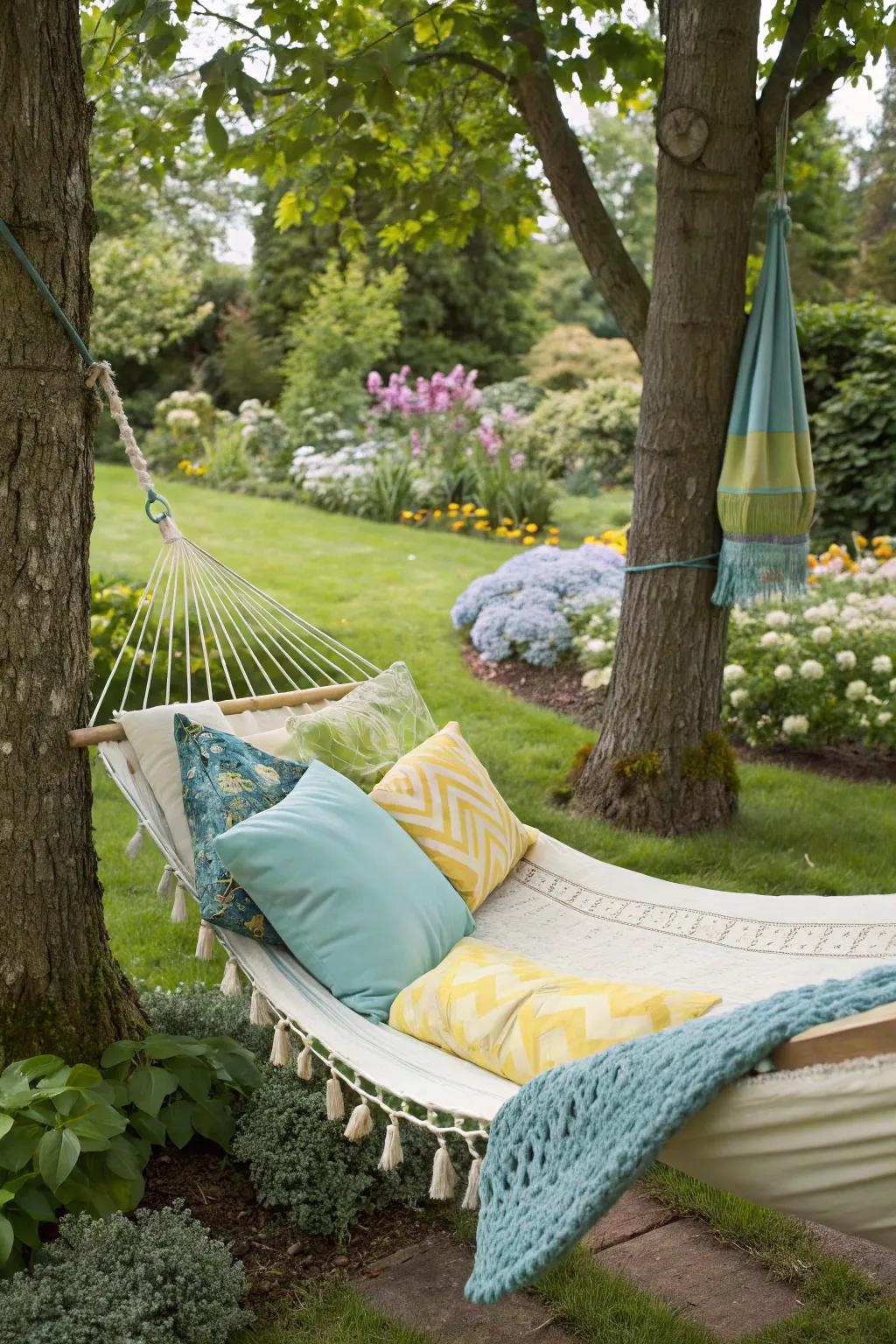 A hammock is the ultimate spot for relaxation.