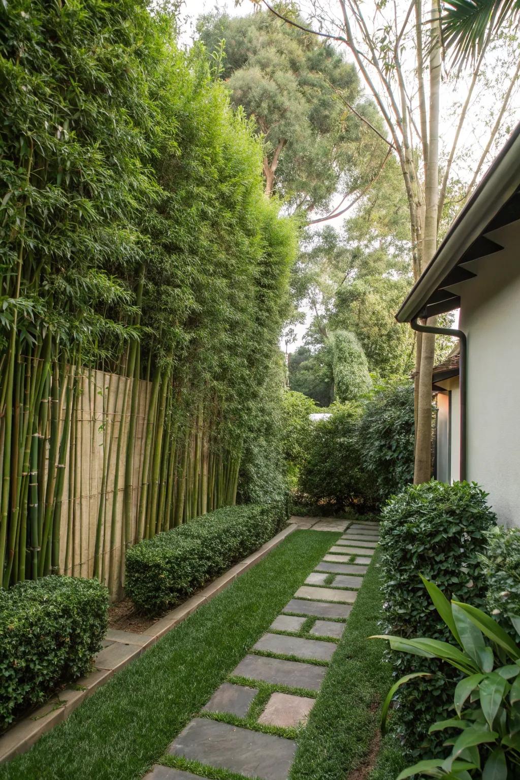 Create a private retreat with tall greenery.