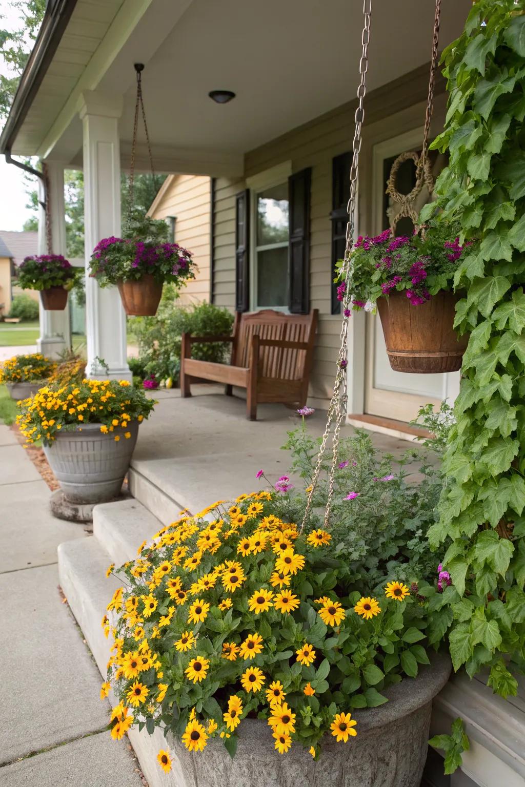 Portable beauty with container gardening.