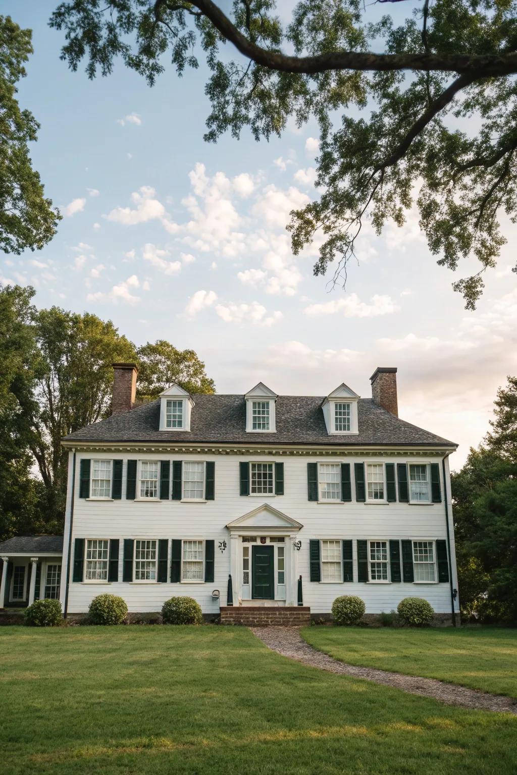 Achieve a harmonious look with a symmetrical facade.