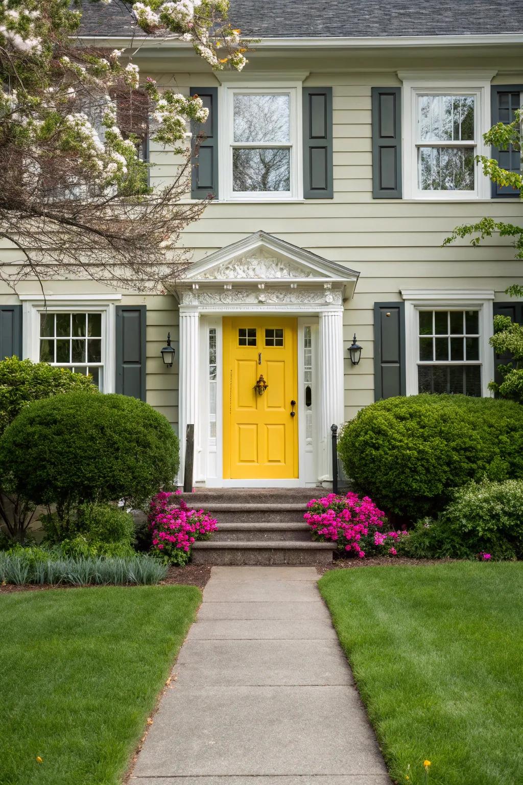 Welcome guests with a front door in a bold color.