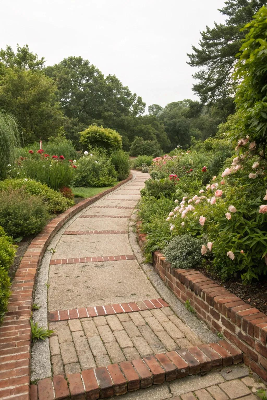 Bold borders defining the flagstone path.