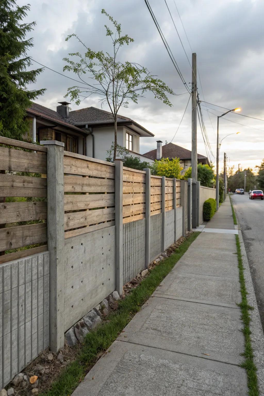 Industrial-chic designs bring urban flair to concrete fences.