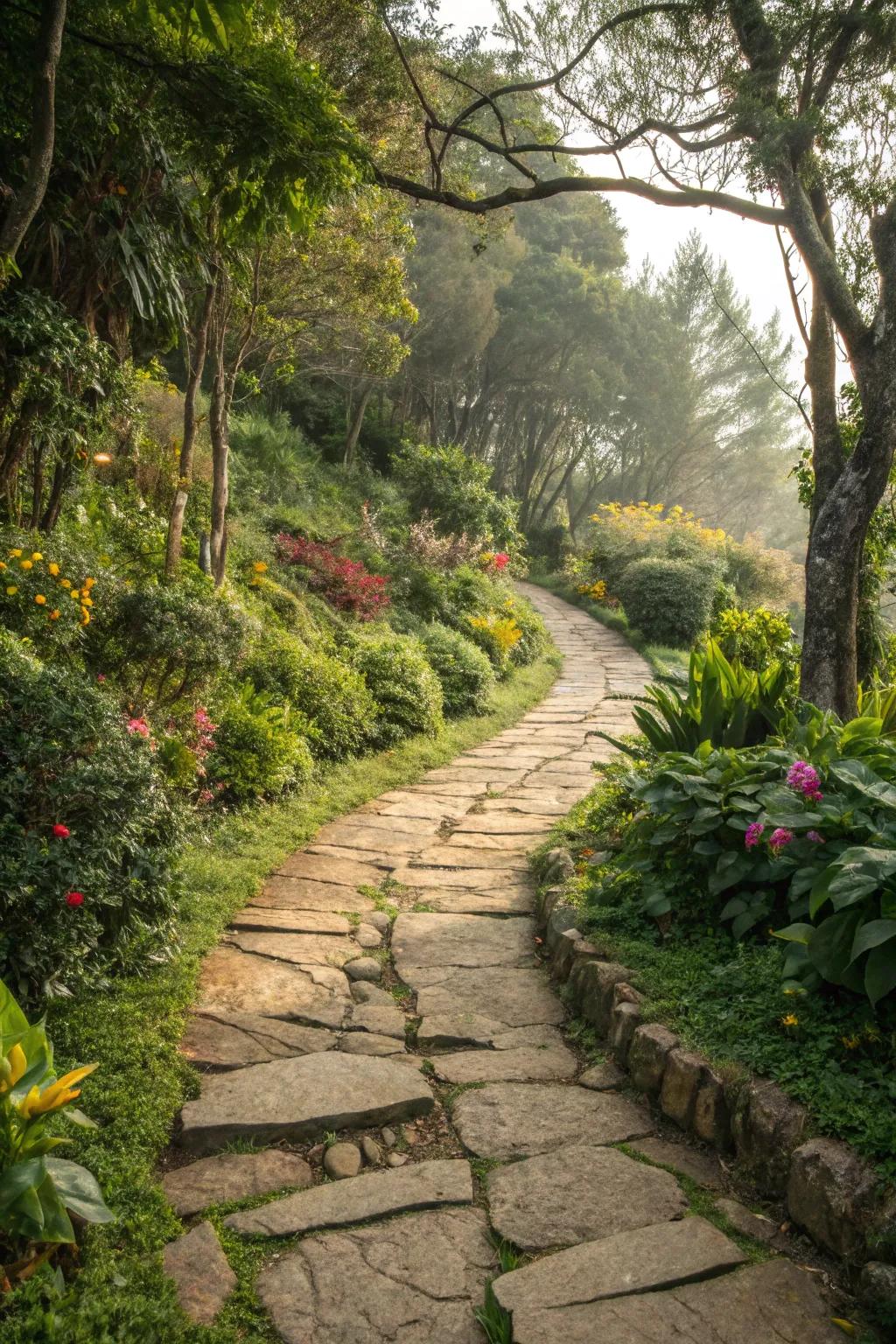A charming stone pathway inviting exploration.