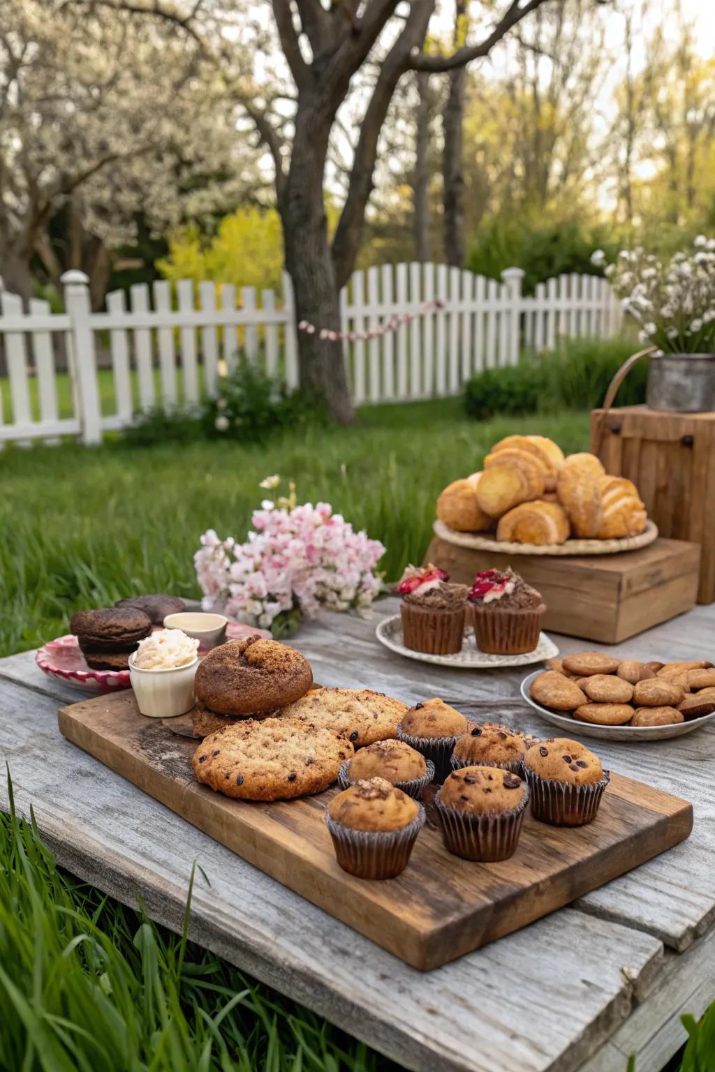A tempting assortment of pastries sure to satisfy any palate at your brunch.