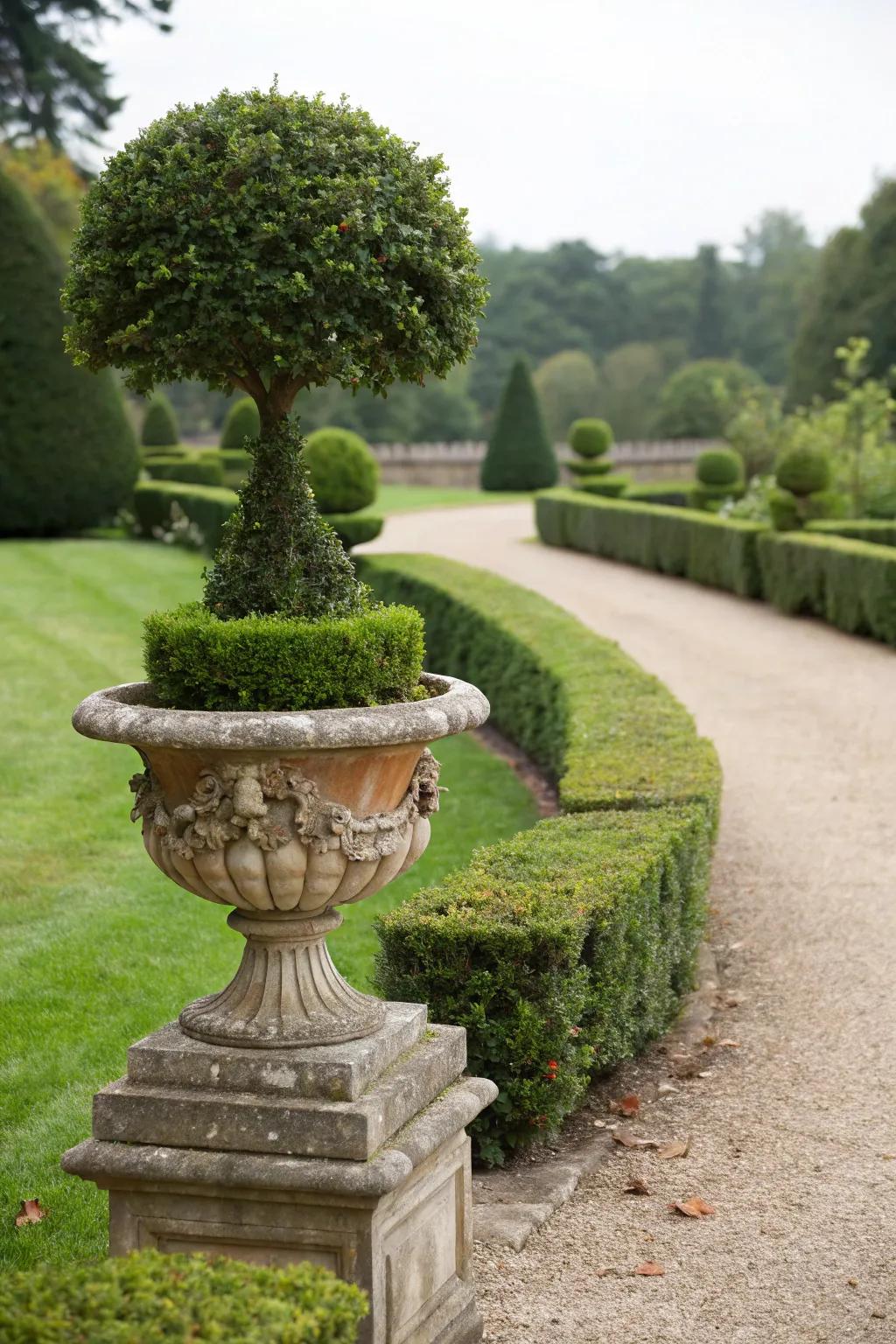 Sculpted beauty: Boxwood topiary adds elegance to any space.