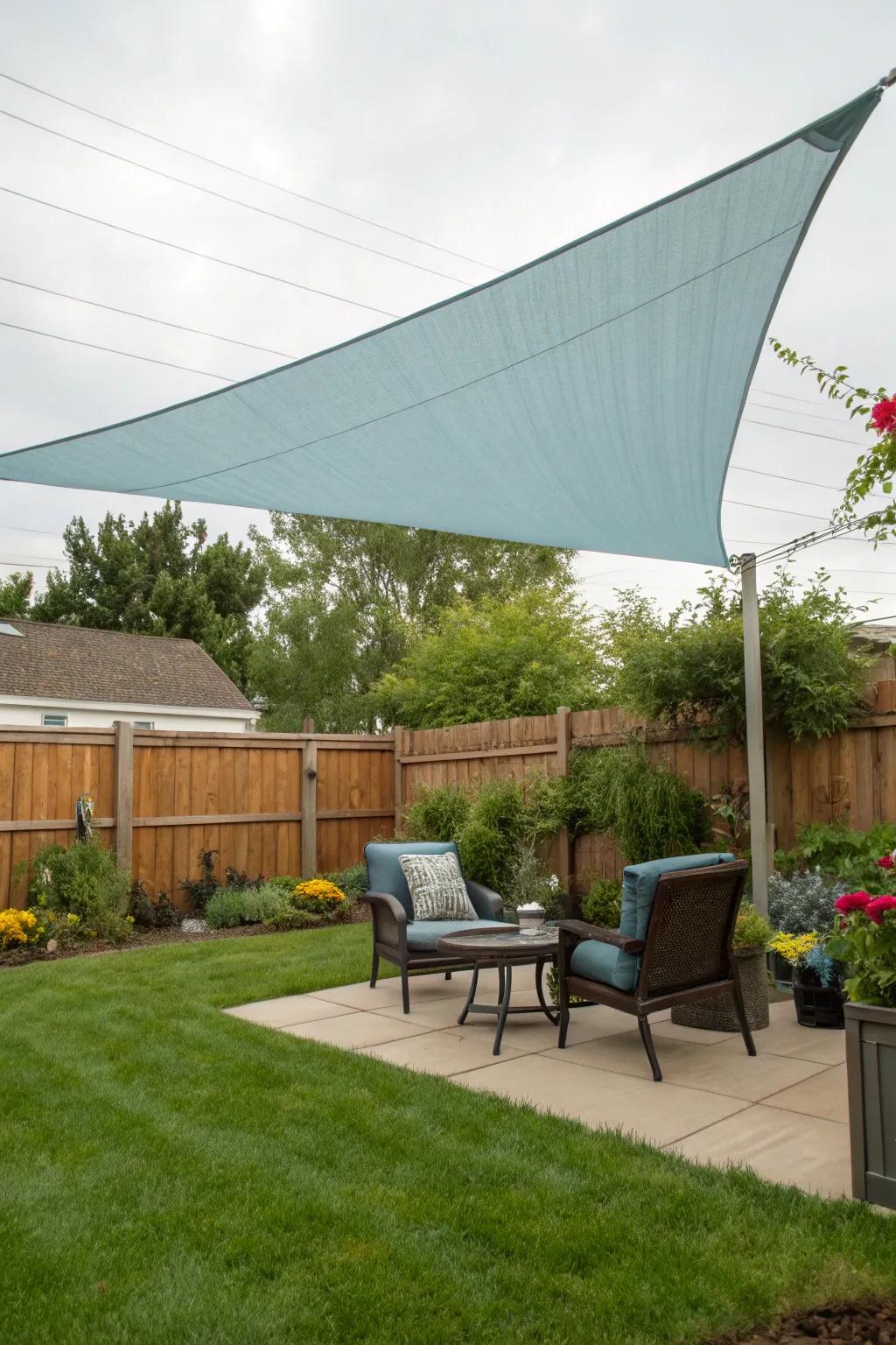 Shade sails provide effective and stylish cover.