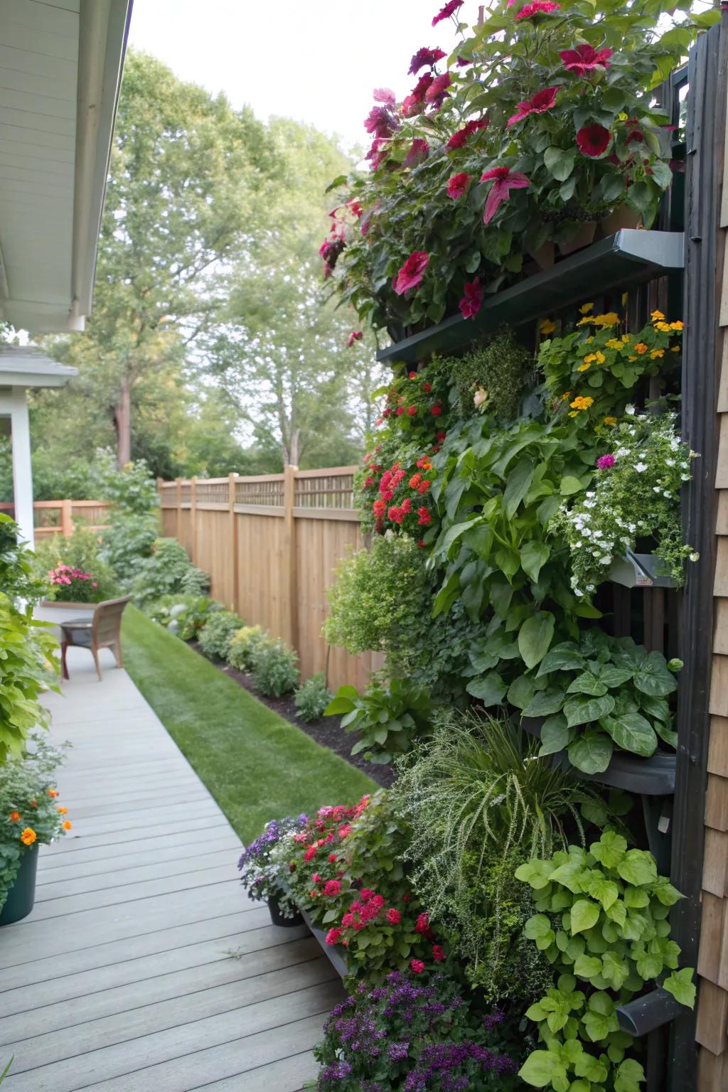 Vertical gardens utilize space efficiently.