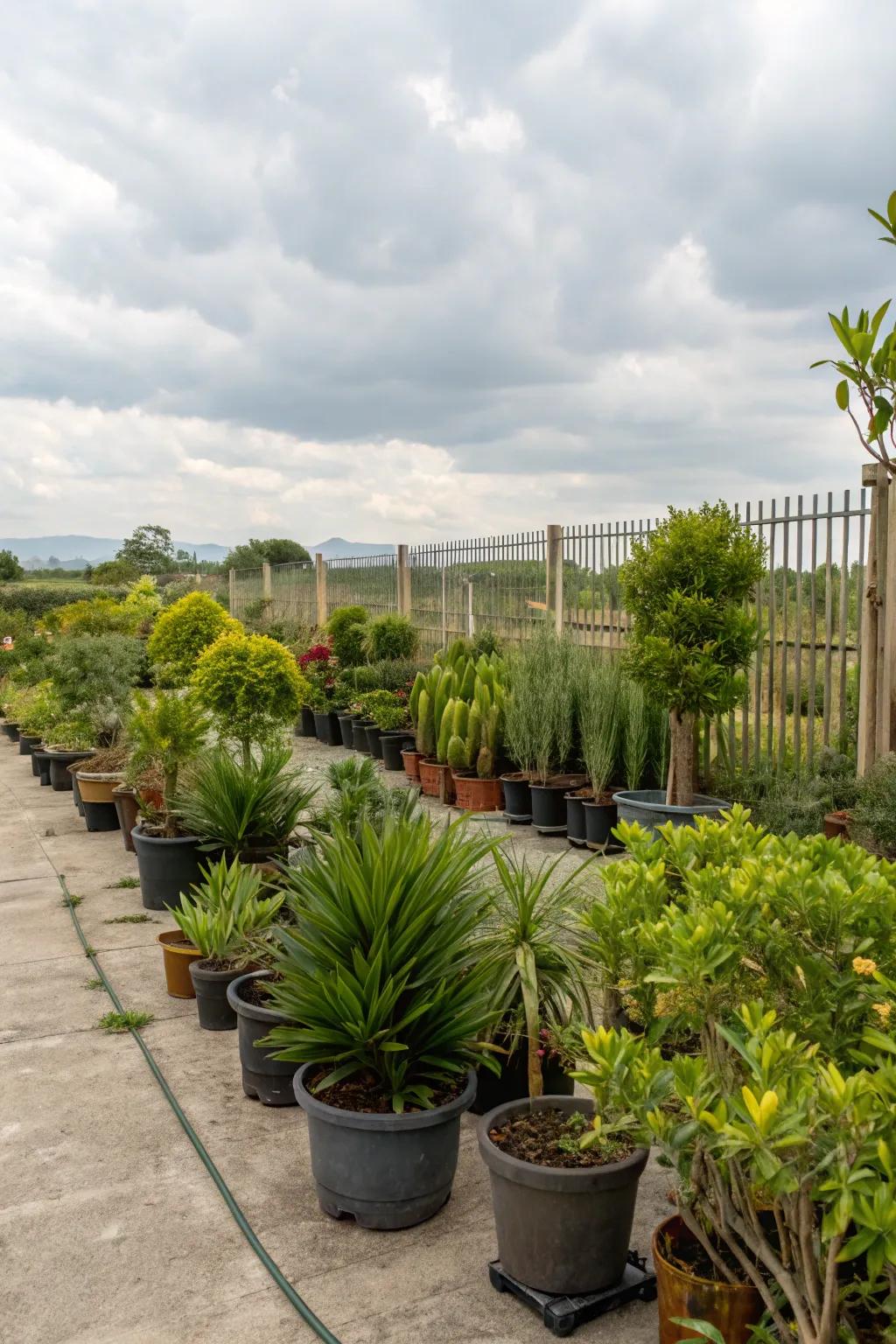 Vibrant potted plants add life to any rental space.