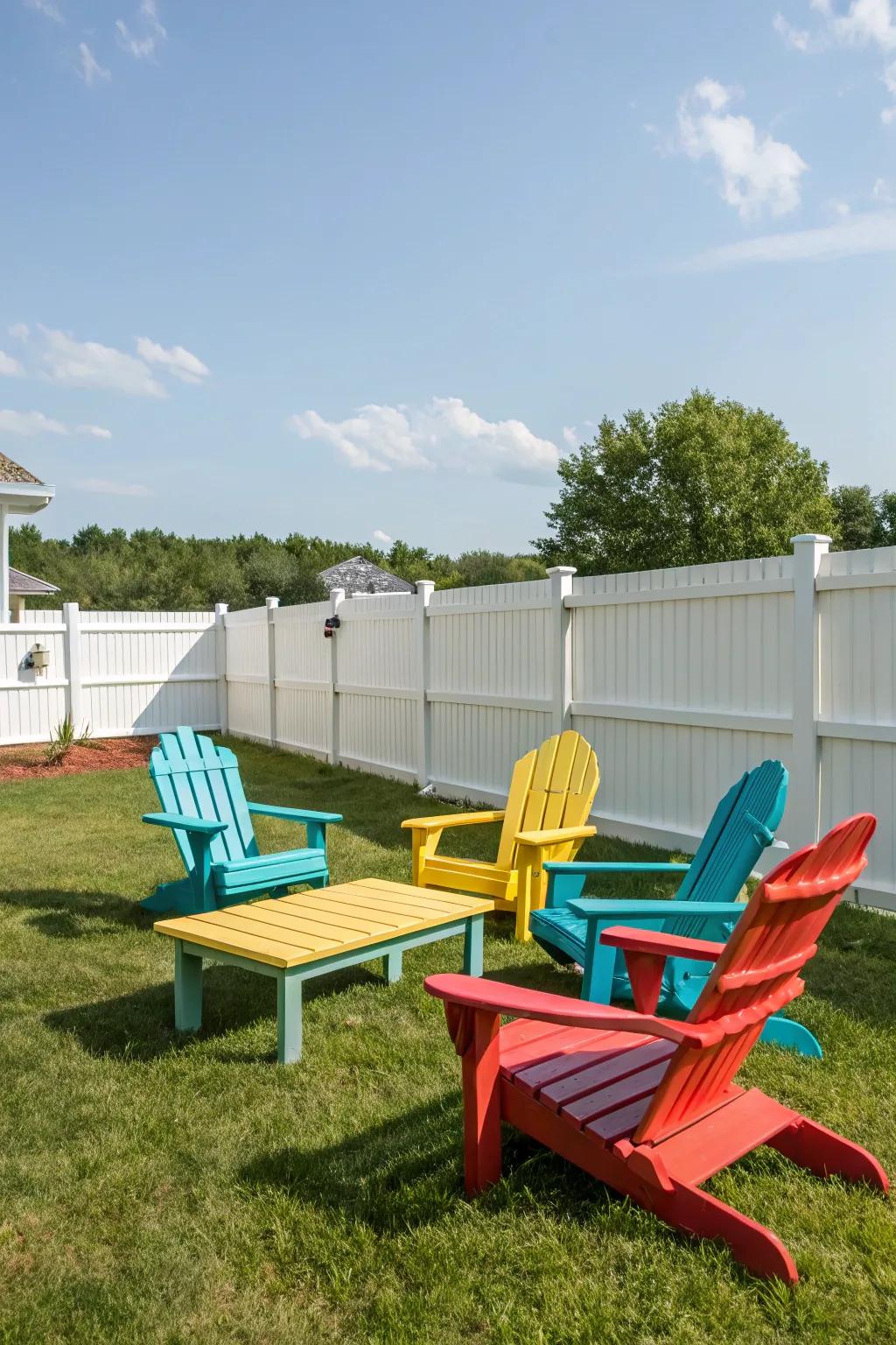 Painted furniture adds a splash of color and personality.