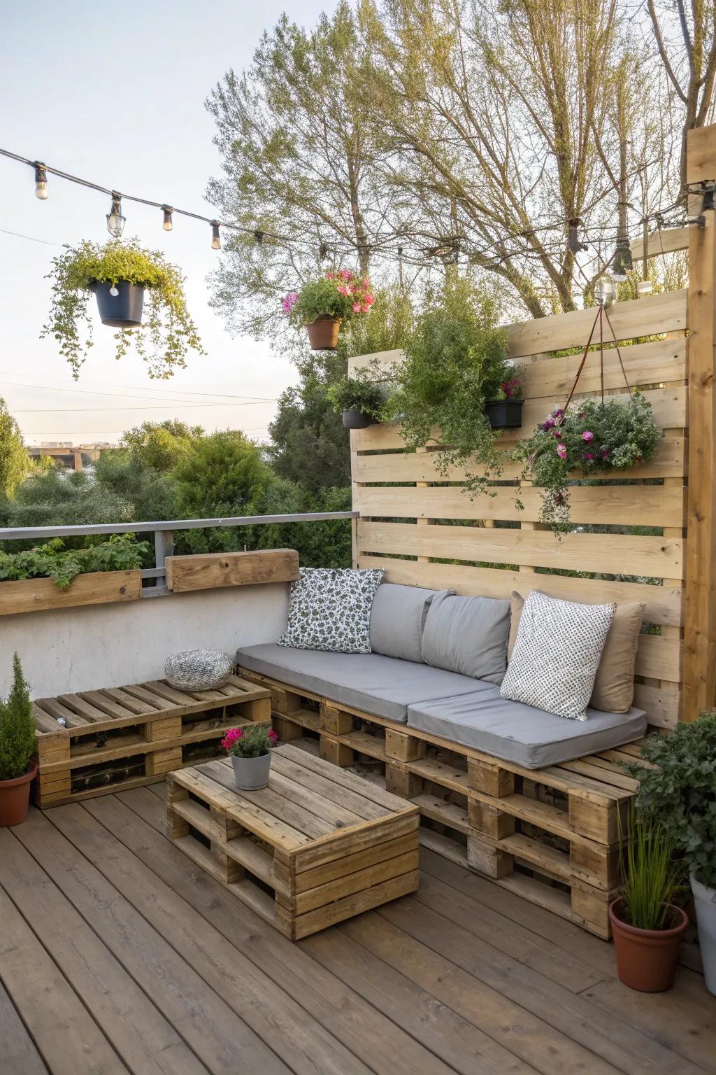 Pallet wood decks offer a rustic and practical solution.