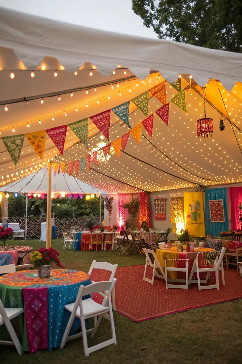 Bring the party to life with a colorful fiesta tent.