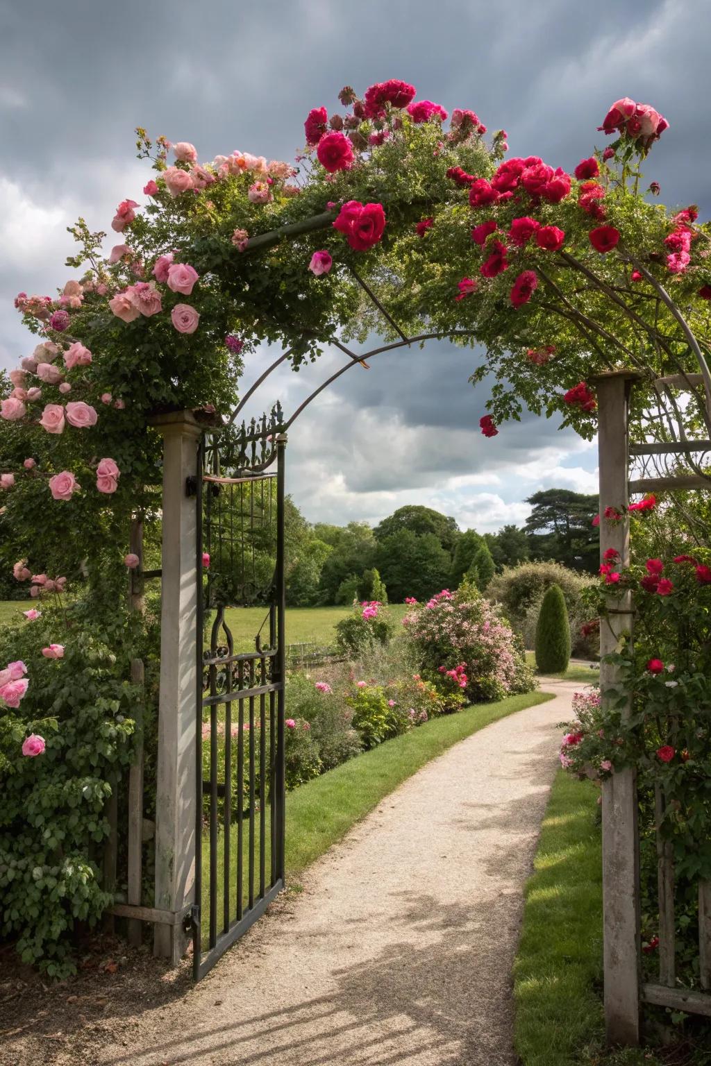 Invite visitors into your garden with a charming arbor gate.