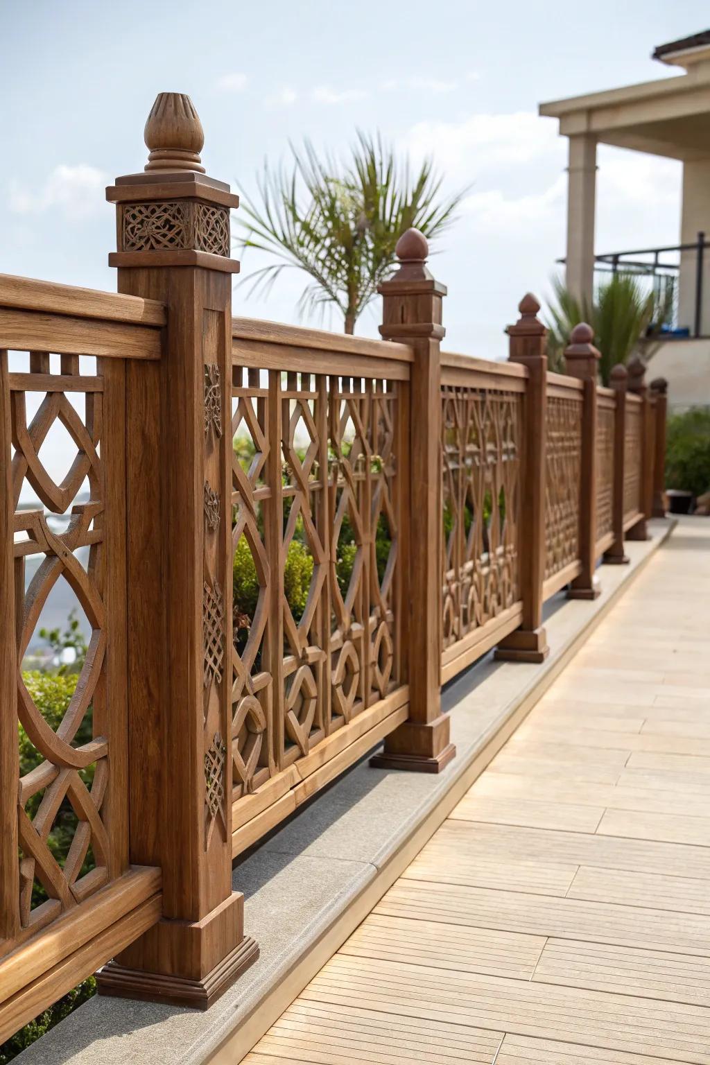 Artisan wooden railings bring craftsmanship to any space.