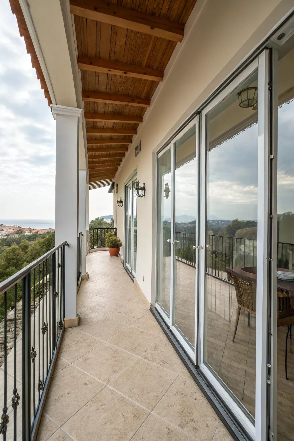 Glass panels provide clarity and elegance.