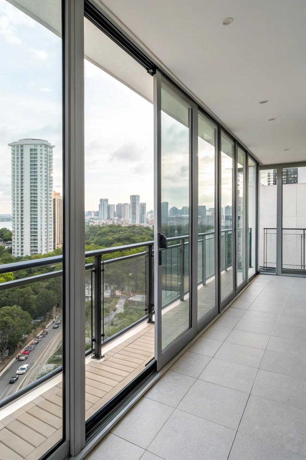 Sliding panels blend functionality with contemporary design.