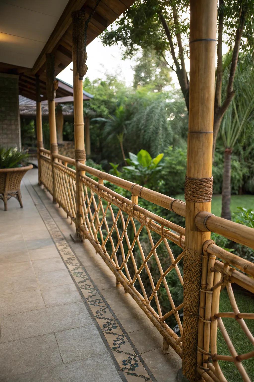 Bamboo railings offer flexibility with a tropical twist.