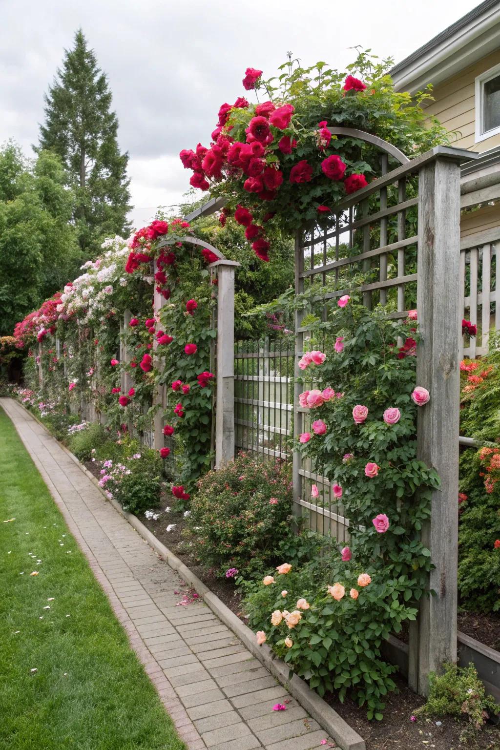 Add height and drama with vertical rose gardens.