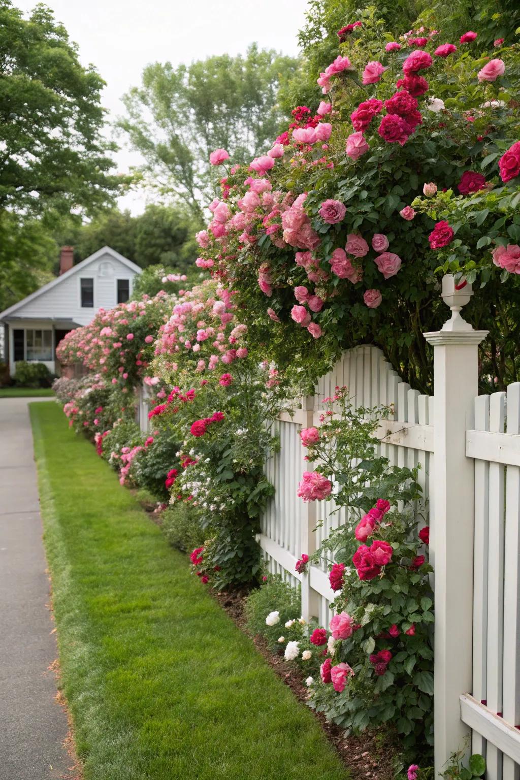 Transform fences into living walls of roses.