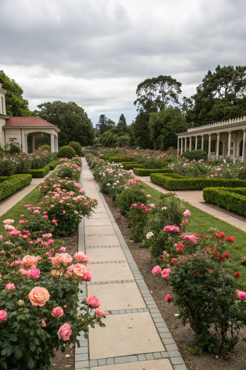 A symmetrical layout gives your garden a polished look.