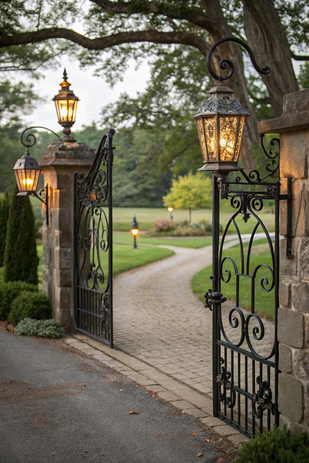 Historic elements add nostalgic charm to your driveway entrance.