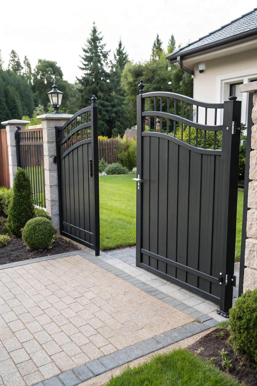 A solid gate balances security with stylish design.