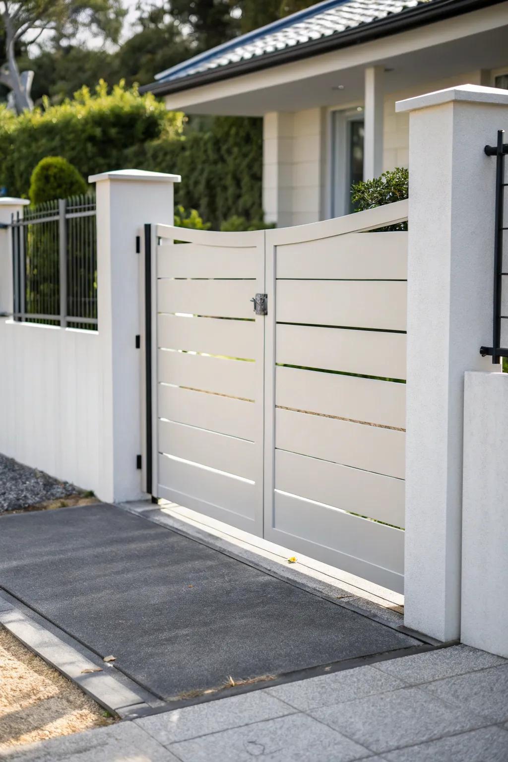 A minimalist gate offers elegance through simplicity and function.