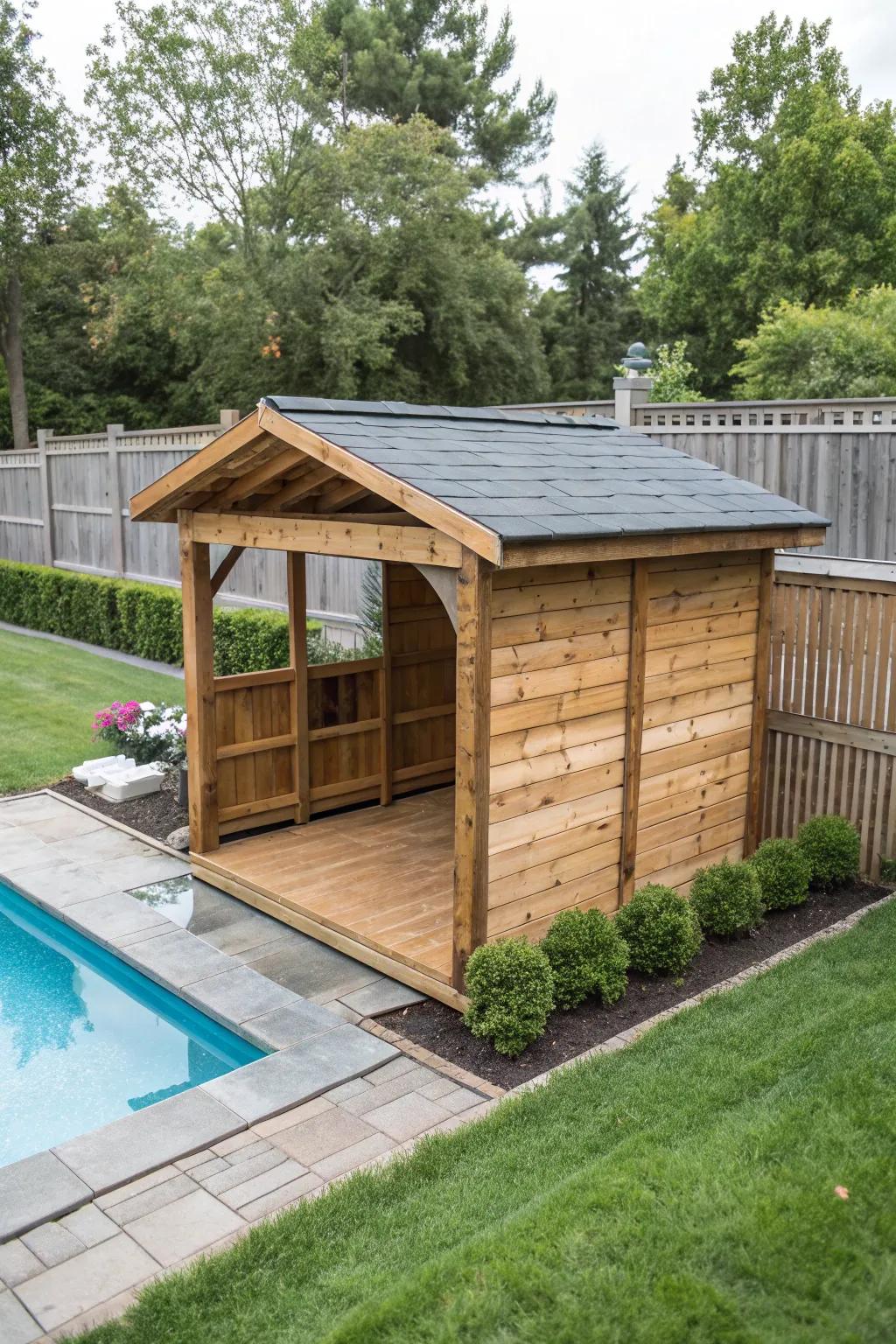 A custom-built shelter offers protection and style.